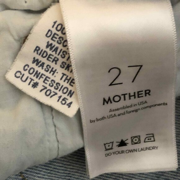 NWT MOTHER Jean High Waist Rider Skimp Destroyed Confession Wash 27 MSRP $258 - Picture 11 of 13